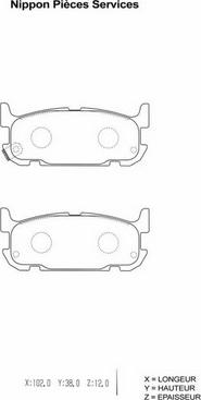 NPS M361A16 - Kit pastiglie freno, Freno a disco autozon.pro