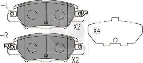 NPS M361A23 - Kit pastiglie freno, Freno a disco autozon.pro