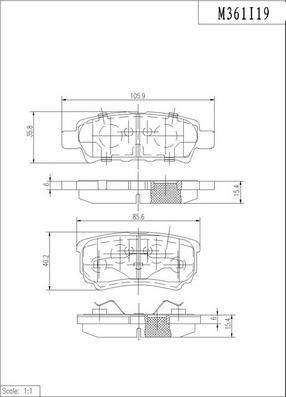 NPS M361I19 - Kit pastiglie freno, Freno a disco autozon.pro