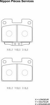 NPS M361I14 - Kit pastiglie freno, Freno a disco autozon.pro