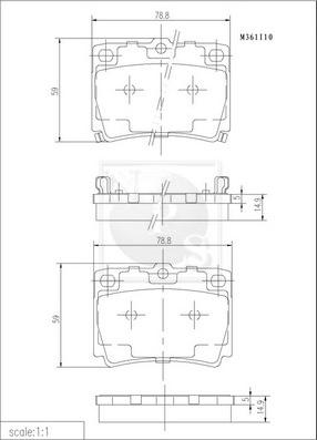 NPS M361I10 - Kit pastiglie freno, Freno a disco autozon.pro