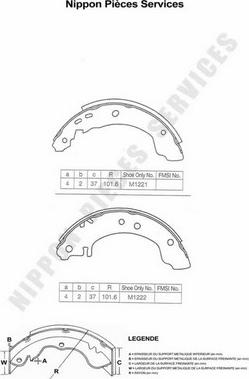 NPS N350N41 - Kit ganasce freno autozon.pro