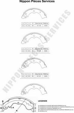 NPS N350N43 - Kit ganasce freno autozon.pro