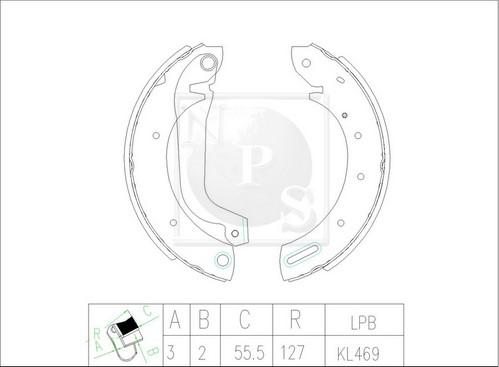 NPS N350N60 - Kit ganasce freno autozon.pro