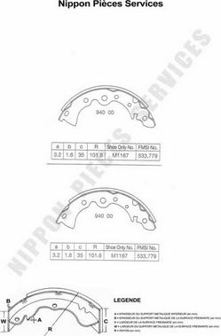 NPS N350N04 - Kit ganasce freno autozon.pro