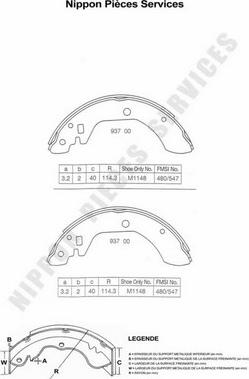 NPS N350N06 - Kit ganasce freno autozon.pro