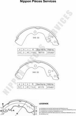 NPS N350N34 - Kit ganasce freno autozon.pro