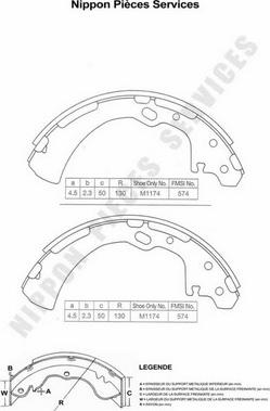 NPS N350N38 - Kit ganasce freno autozon.pro