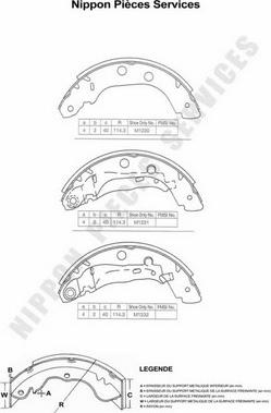 NPS N350N74 - Kit ganasce freno autozon.pro