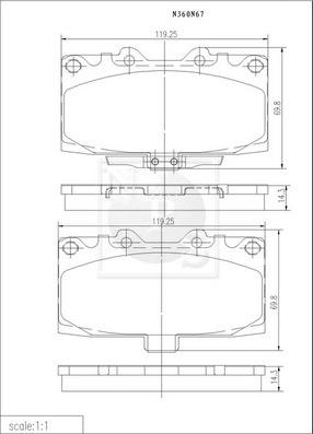 NPS N360N67 - Kit pastiglie freno, Freno a disco autozon.pro