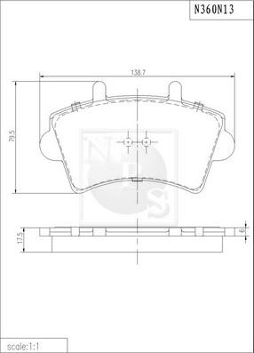 NPS N360N13 - Kit pastiglie freno, Freno a disco autozon.pro