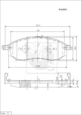 NPS N360N21 - Kit pastiglie freno, Freno a disco autozon.pro