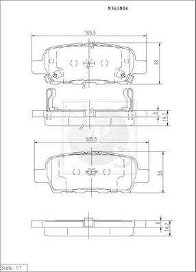 NPS N361N04 - Kit pastiglie freno, Freno a disco autozon.pro