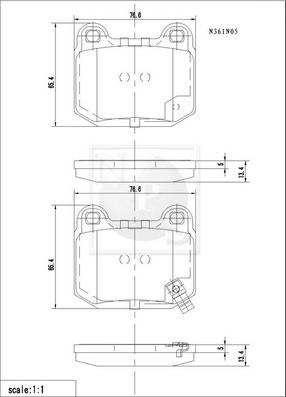 NPS N361N05 - Kit pastiglie freno, Freno a disco autozon.pro