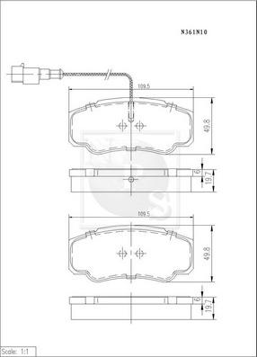 NPS N361N10 - Kit pastiglie freno, Freno a disco autozon.pro