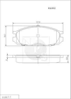 NPS N361N32 - Kit pastiglie freno, Freno a disco autozon.pro