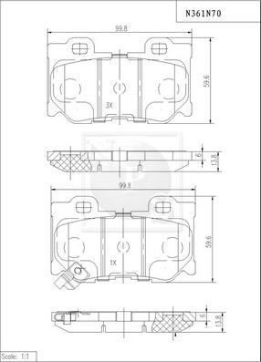 NPS N361N70 - Kit pastiglie freno, Freno a disco autozon.pro