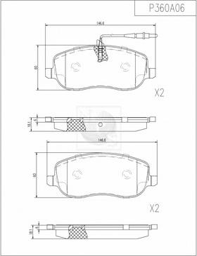 NPS P360A06 - Kit pastiglie freno, Freno a disco autozon.pro