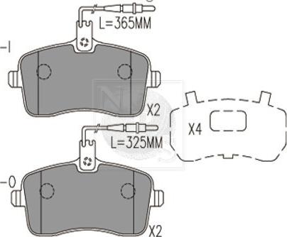 NPS P360A08 - Kit pastiglie freno, Freno a disco autozon.pro