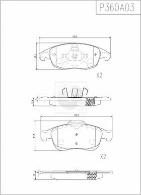 NPS P360A03 - Kit pastiglie freno, Freno a disco autozon.pro