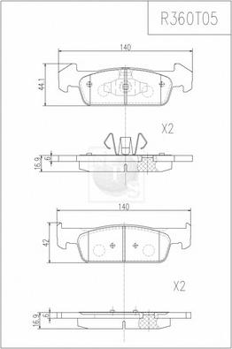 NPS R360T05 - Kit pastiglie freno, Freno a disco autozon.pro