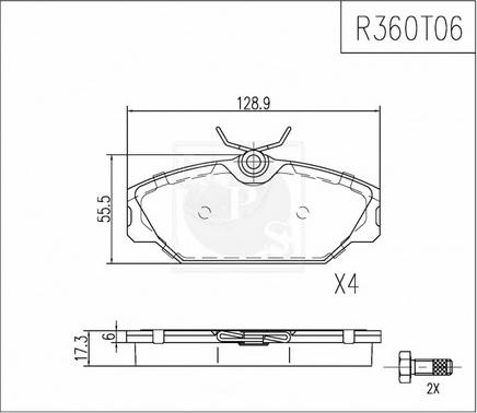 NPS R360T06 - Kit pastiglie freno, Freno a disco autozon.pro