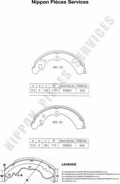 NPS S350I10 - Kit ganasce freno autozon.pro