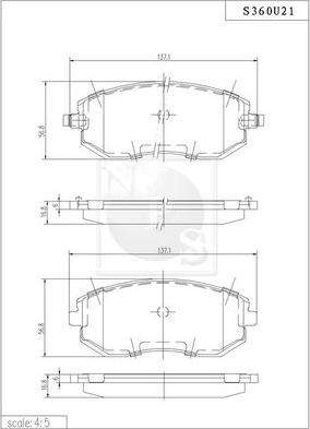 NPS S360U21 - Kit pastiglie freno, Freno a disco autozon.pro