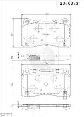 NPS S360U22 - Kit pastiglie freno, Freno a disco autozon.pro