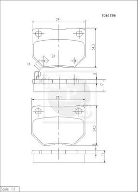 NPS S361U06 - Kit pastiglie freno, Freno a disco autozon.pro