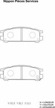 NPS S361U02 - Kit pastiglie freno, Freno a disco autozon.pro