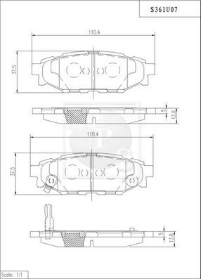 NPS S361U07 - Kit pastiglie freno, Freno a disco autozon.pro