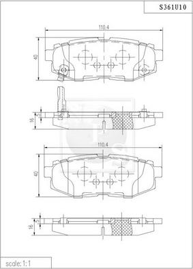 NPS S361U10 - Kit pastiglie freno, Freno a disco autozon.pro