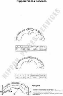 NPS T350A61 - Kit ganasce freno autozon.pro