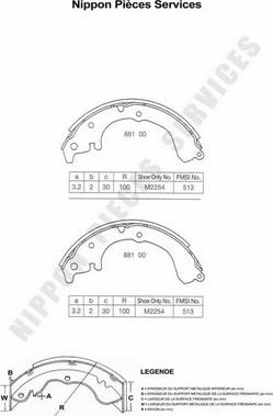 NPS T350A00 - Kit ganasce freno autozon.pro