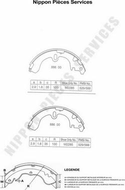 NPS T350A01 - Kit ganasce freno autozon.pro