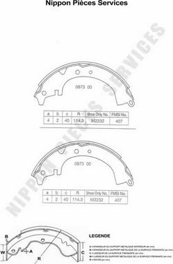 NPS T350A08 - Kit ganasce freno autozon.pro