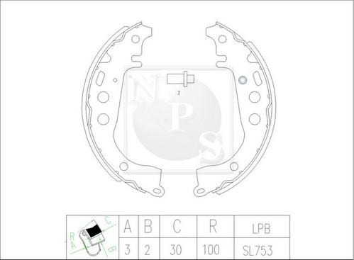 NPS T350A14 - Kit ganasce freno autozon.pro