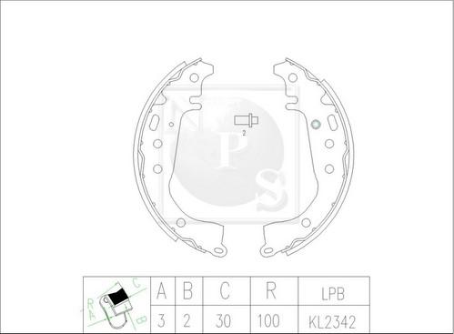 NPS T350A83 - Kit ganasce freno autozon.pro