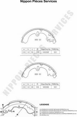 NPS T350A34 - Kit ganasce freno autozon.pro