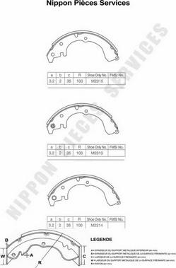 NPS T350A38 - Kit ganasce freno autozon.pro