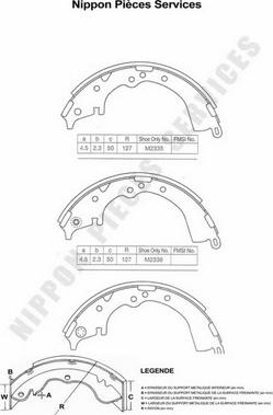 NPS T350A25 - Kit ganasce freno autozon.pro