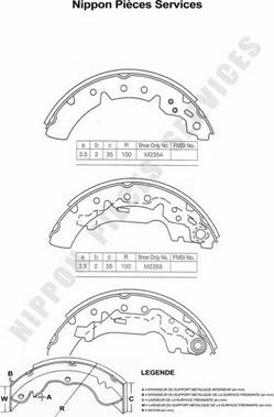 NPS T350A72 - Kit ganasce freno autozon.pro