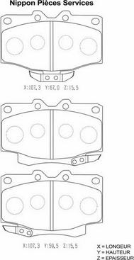 NPS T360A90 - Kit pastiglie freno, Freno a disco autozon.pro