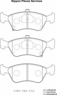 NPS T360A98 - Kit pastiglie freno, Freno a disco autozon.pro