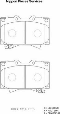 NPS T360A97 - Kit pastiglie freno, Freno a disco autozon.pro