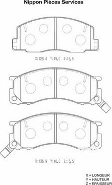 NPS T360A59 - Kit pastiglie freno, Freno a disco autozon.pro