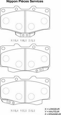 NPS T360A54 - Kit pastiglie freno, Freno a disco autozon.pro