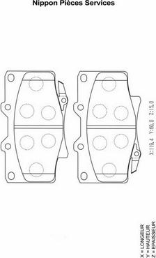 NPS T360A55 - Kit pastiglie freno, Freno a disco autozon.pro