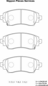 NPS T360A01 - Kit pastiglie freno, Freno a disco autozon.pro